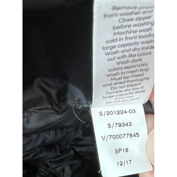 Athleta Black Down-kind Packable Jacket XS X-Small Snap Front - Picture 6 of 6